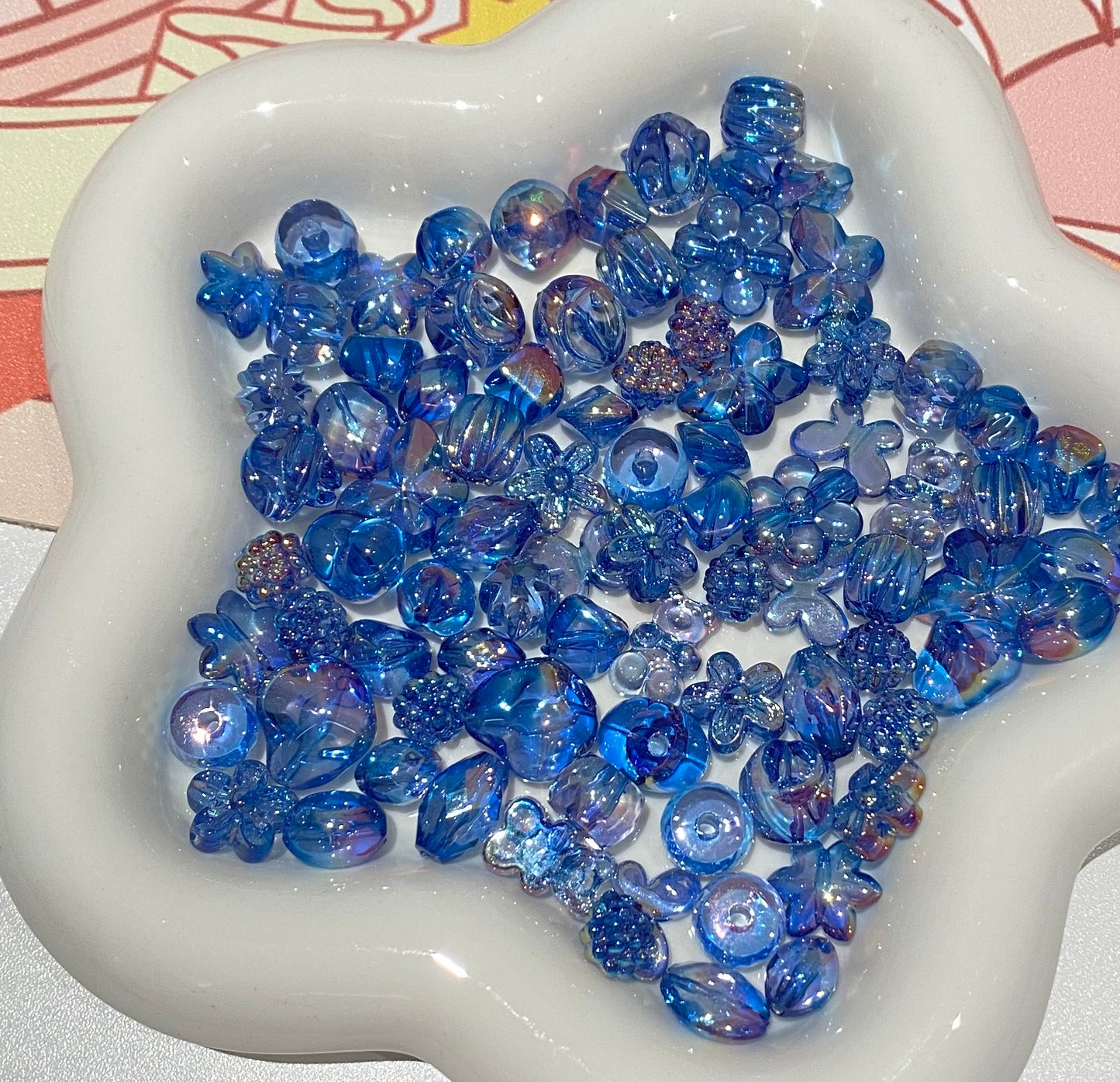 D37.Dark sea uv acrylic bead mix